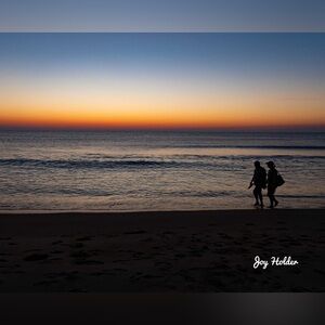 Sunset Beach Wall Art Print - Blue and Orange Gradient 8x10